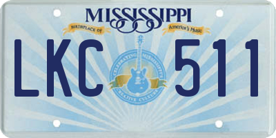 MS license plate LKC511