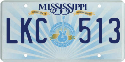 MS license plate LKC513