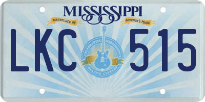 MS license plate LKC515