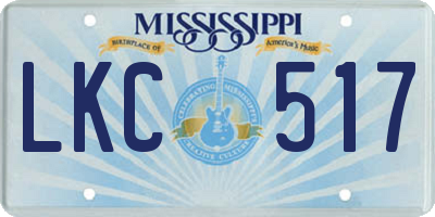 MS license plate LKC517