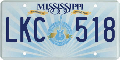 MS license plate LKC518