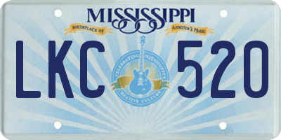 MS license plate LKC520