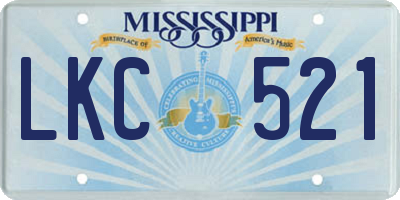 MS license plate LKC521