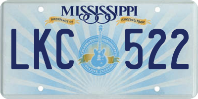 MS license plate LKC522