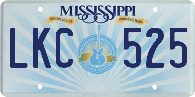 MS license plate LKC525