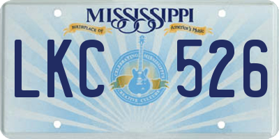 MS license plate LKC526