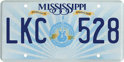 MS license plate LKC528