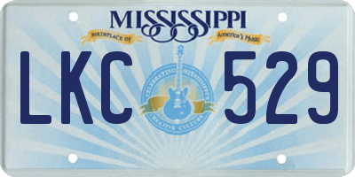 MS license plate LKC529
