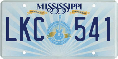 MS license plate LKC541
