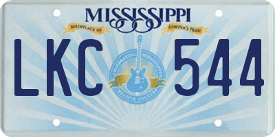 MS license plate LKC544