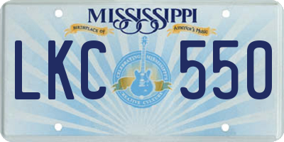 MS license plate LKC550