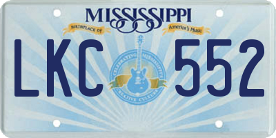MS license plate LKC552