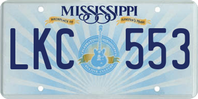 MS license plate LKC553
