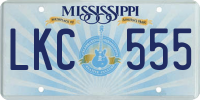 MS license plate LKC555