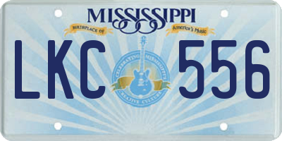 MS license plate LKC556