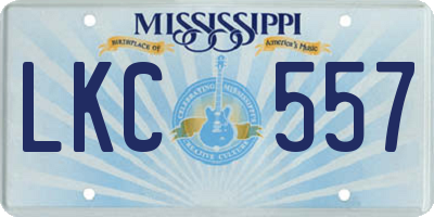 MS license plate LKC557