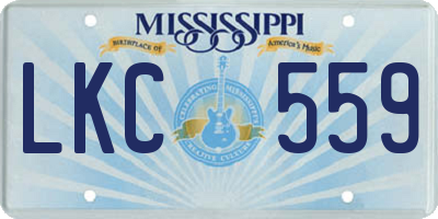 MS license plate LKC559