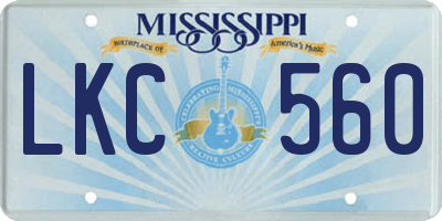 MS license plate LKC560