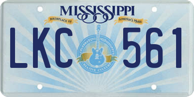 MS license plate LKC561