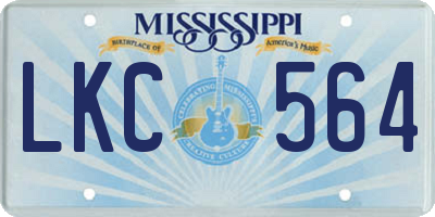 MS license plate LKC564