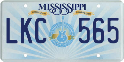 MS license plate LKC565