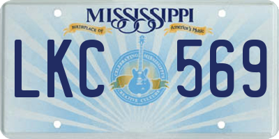 MS license plate LKC569