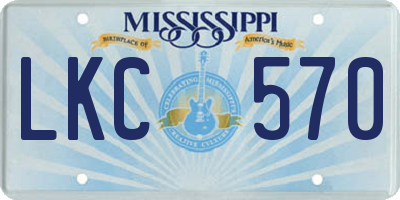 MS license plate LKC570