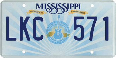 MS license plate LKC571