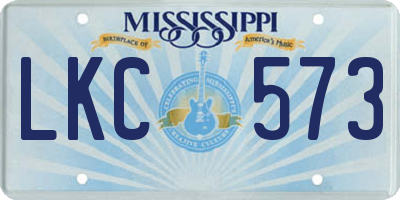 MS license plate LKC573