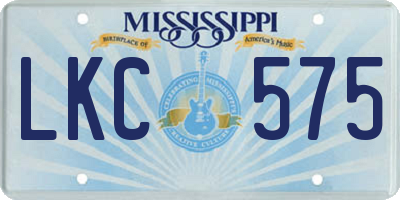 MS license plate LKC575