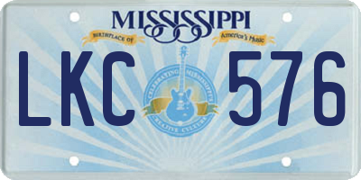 MS license plate LKC576