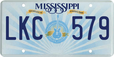 MS license plate LKC579