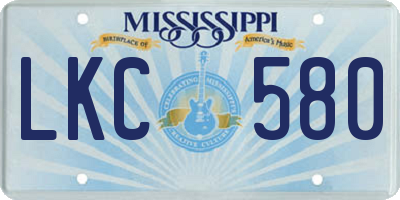 MS license plate LKC580