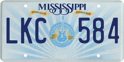 MS license plate LKC584