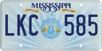 MS license plate LKC585