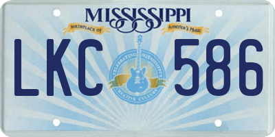 MS license plate LKC586