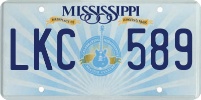 MS license plate LKC589