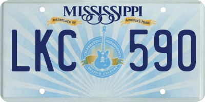MS license plate LKC590