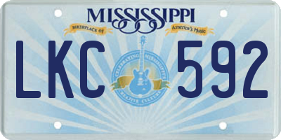 MS license plate LKC592