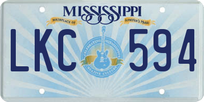 MS license plate LKC594