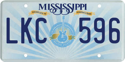 MS license plate LKC596