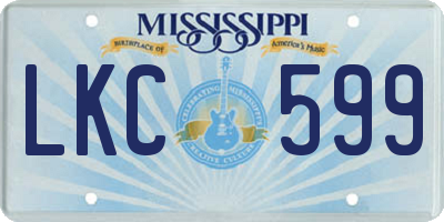 MS license plate LKC599
