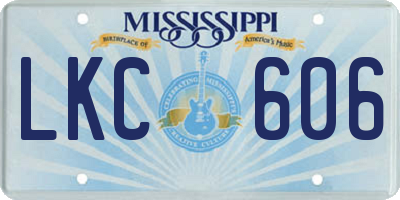 MS license plate LKC606