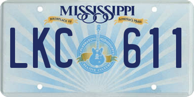 MS license plate LKC611