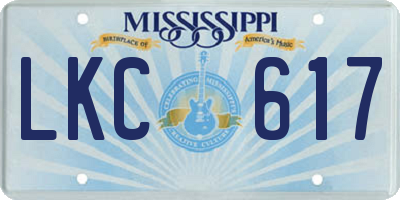 MS license plate LKC617