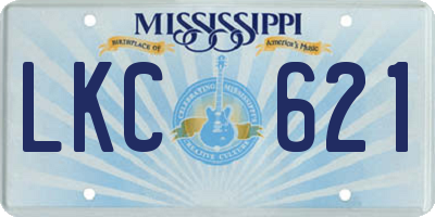 MS license plate LKC621