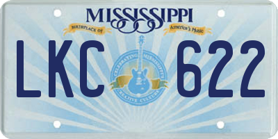 MS license plate LKC622