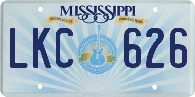 MS license plate LKC626