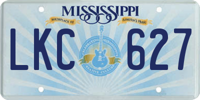 MS license plate LKC627