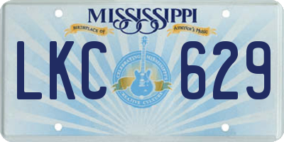 MS license plate LKC629